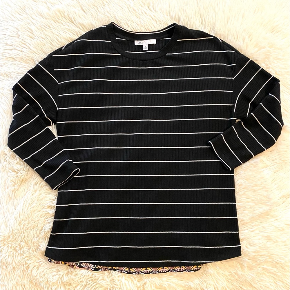 DR2 Black and white striped top with colorful back